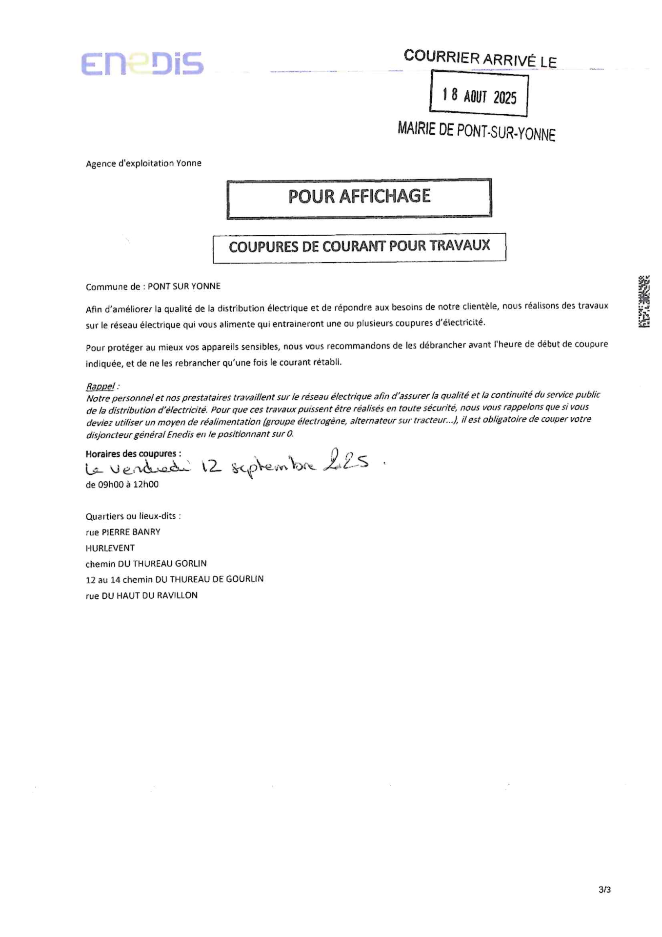 coupure courant